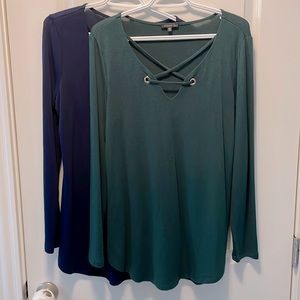 Dynamite crisscross sweaters ($15 for both!)